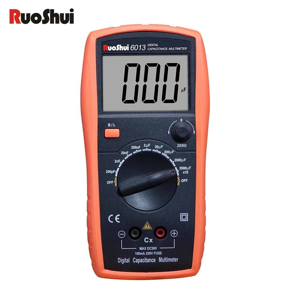 Ruoshui 6013 Digital Capacition Tester 20000Uf Esr Meter Transistor Lcd Ad Alta Precisione Antimagnetico Lsi-Circuit Easy Tools