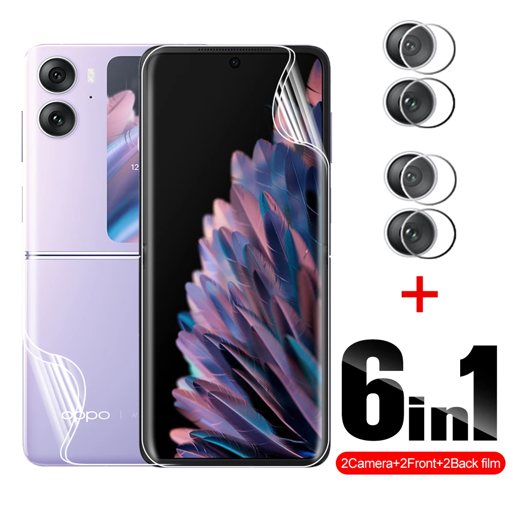 6 In1 Pellicola Idrogel Anteriore Posteriore Per Oppo Find N2 Flip Camera Lens Screen Protector Oppo Find N2 Flip N2Flip Pellicola Protettiva Cph2437