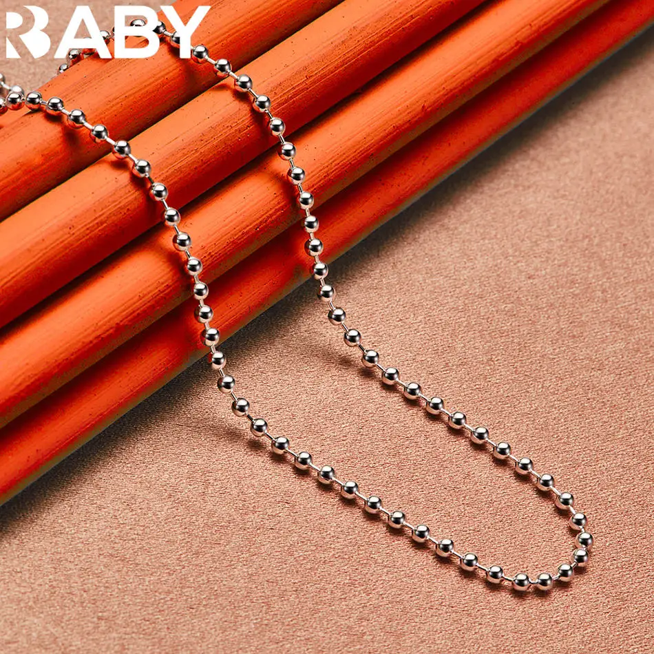 Urbaby 925 Sterling Silver 40-75Cm 2Mm Beads Necklace For Women Anniversary Gift Popular Wild Fashion Romantic Jewelry Scbfd29969C184B529F77A0739Ddb4888F