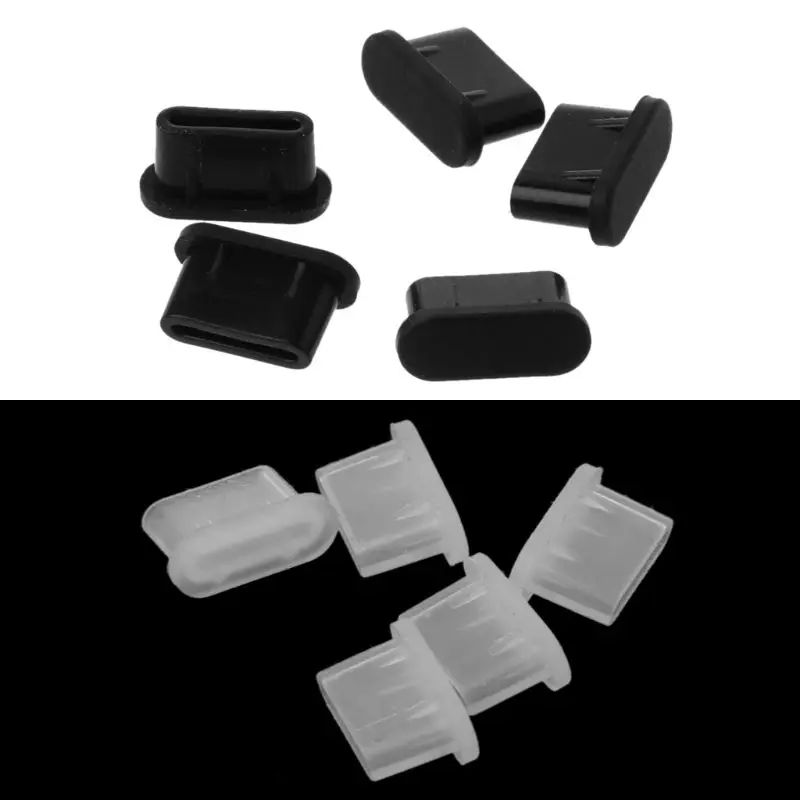 5PCS Type-C Silicone Dust Plugs Phone USB Charging Port Protector Cover Type C Anti-dust Cap for Samsung 1
