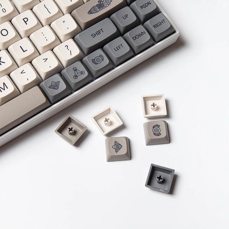 

120Pcs PBT Ball Cap XDA Profile for Apocalypto Personalized White Gray English Japanese Keycap For Mechanical Keyboard MX Switch