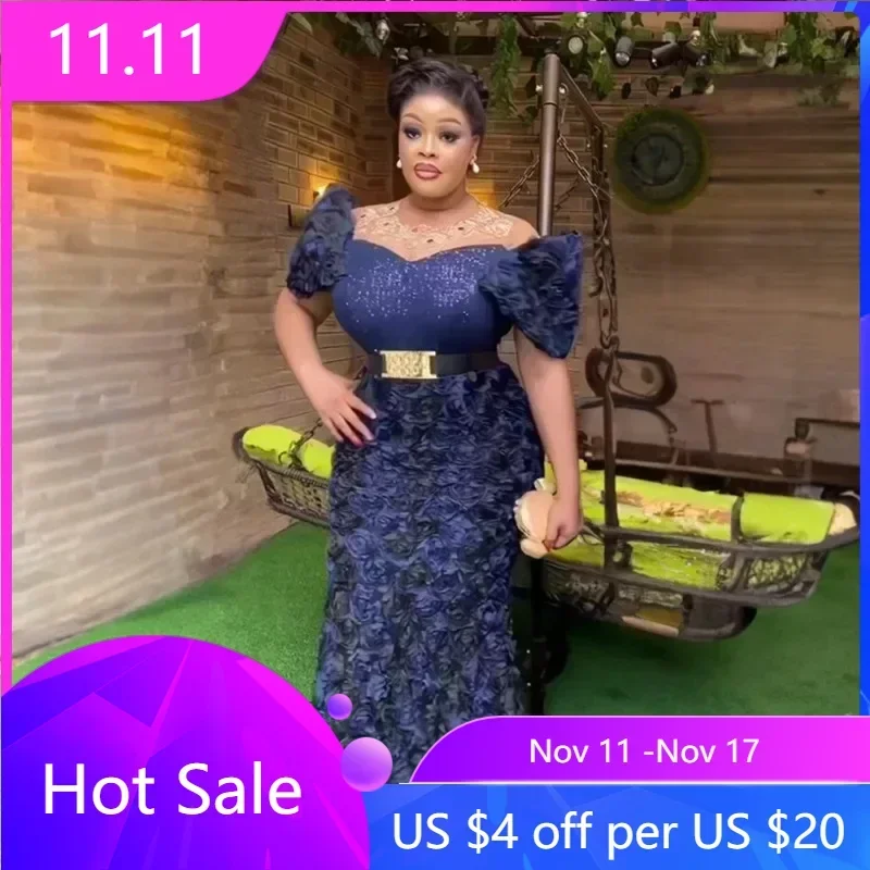 

Одежда в африканском стиле, вечерние платья для женщин, роскошное платье с блестками в африканском стиле, Элегантное Длинное Платье для свадебной вечеринки, одежда Анкары