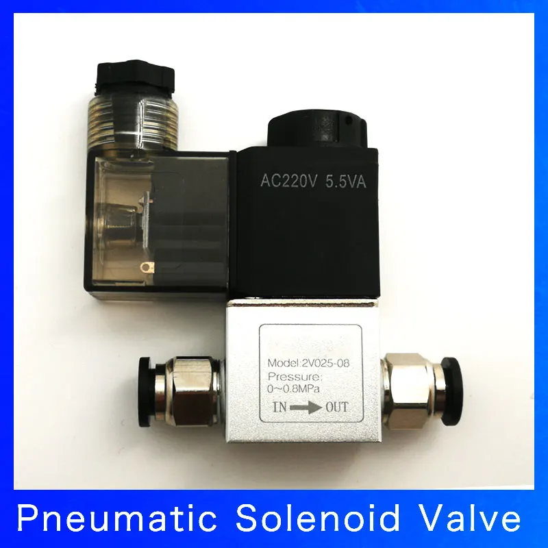 Válvula Solenóide Pneumática Normalmente Fechada Válvula de ar Posição Port 2v02508 12v 24v 110v 220v Volt