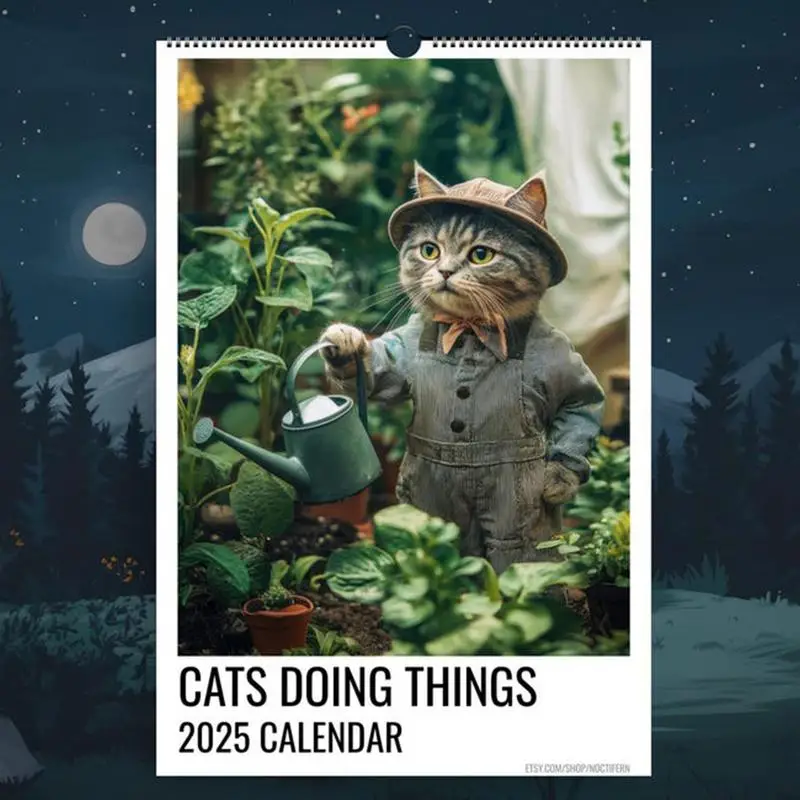 Cat Calendar Hangable 12 Months For Family