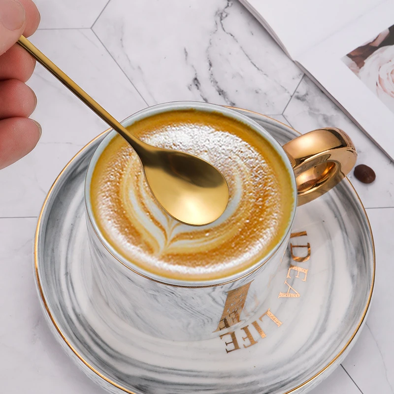 Stainless Steel Spoon 6PCS Creative Personality Tree Leaf Coffee Tea Home Restaurant Dessert Cutlery Set