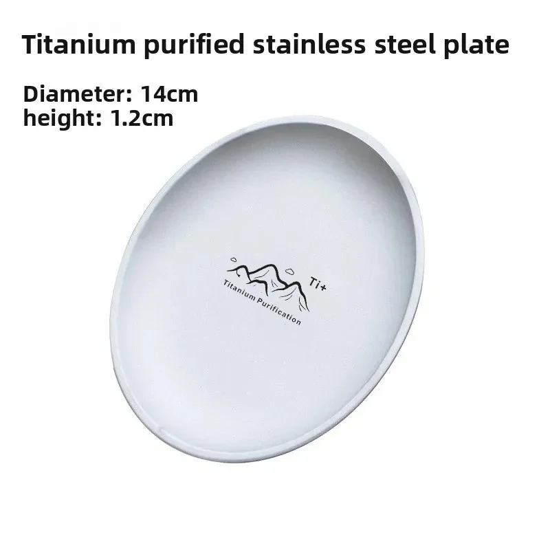 Lightweight Titanium Frosted Camping Plate for Outdoor and Home Use