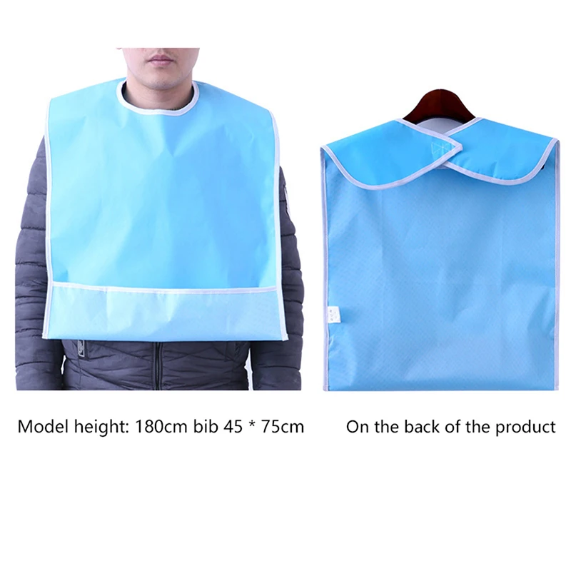 

1pc Adult Bib Protector Bibs Mealtime Waterproof Eating Clothing Apron Reusable Elderly Protectors Aid Scarf Adults Unisex Bib