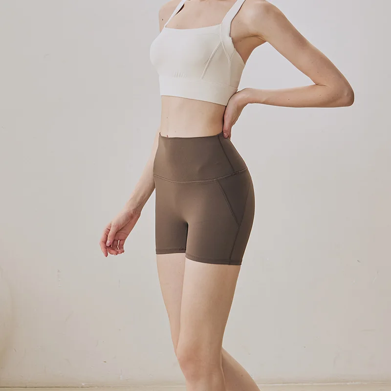 GymHUB High-Waisted Yoga Shorts Jumping Exercise Three-Quarter Pants Tummy-Tucking Fitness Pants Summer Free Underwear sports shorts running shorts yoga shorts workout shorts seamless shorts