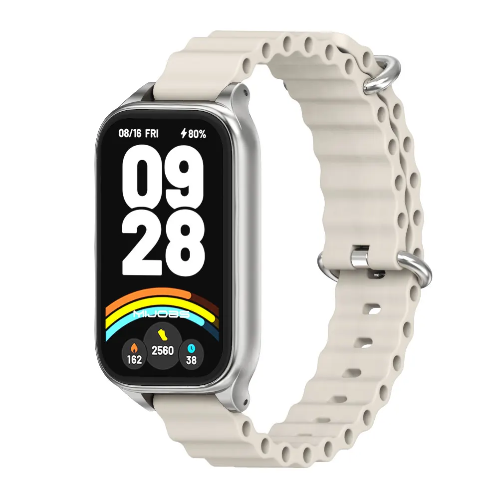 ตัวเลือกสินค้า สายรัดซิลิโคนสำหรับ Mi Band 9/8 Active นุ่มสบาย ใส่สบายตลอดวัน