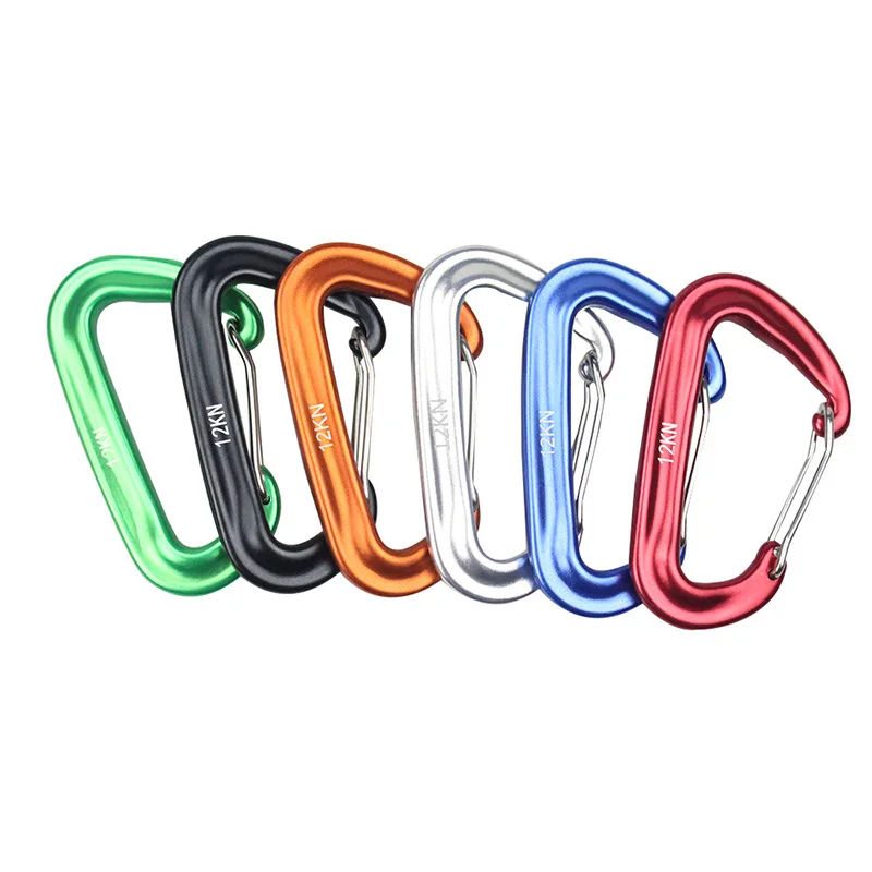 4 Stück Karabiner, 12KN Hochleistungs-Karabinerhaken, Aluminium-Drahtkarabiner für Hängematten, Camping, Outdoor und Fitness usw. – Detail 2