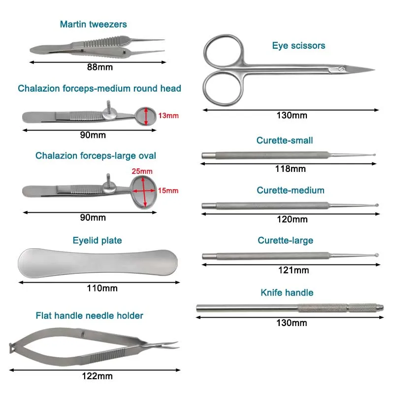 

GREATLH Meibomian Flap Eyelid Forceps Set Martin Tweezers Chalazion Forceps Eye Apparatus Massage Tweezers Ophthalmic Instrument
