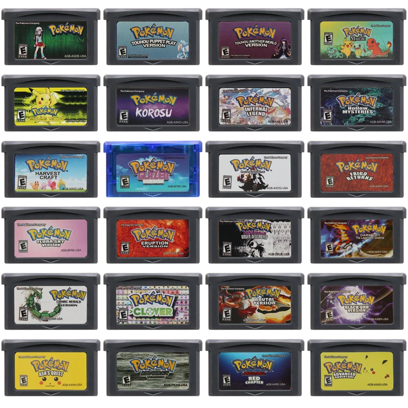 Cartuccia Di Gioco Gba Serie Pokemon Red Chapter Ashgrey Clover Flora Glazed Korosu 32 Bit Scheda Console Per Videogiochi