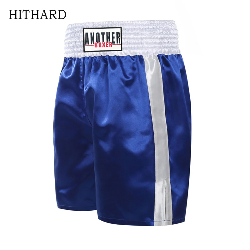 Boxing Shorts Satin Plain Muay Thai Shorts Men Women Training Match MMA Grappling Fight Kickboxing Pants Martial Arts Clothing