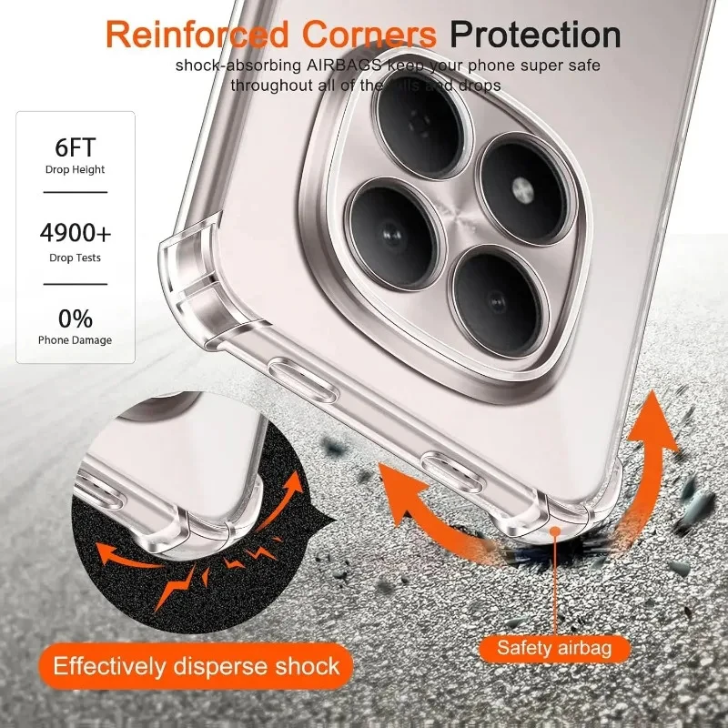 Transparent Soft Silicone Shockproof Protective Phone Case with Bumper