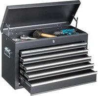 24" Portable Tool Box, 5 Drawers & Top Storage Tray Tool Box with Drawers, Lockable Metal Tool Chest Cabinet for Garage 1