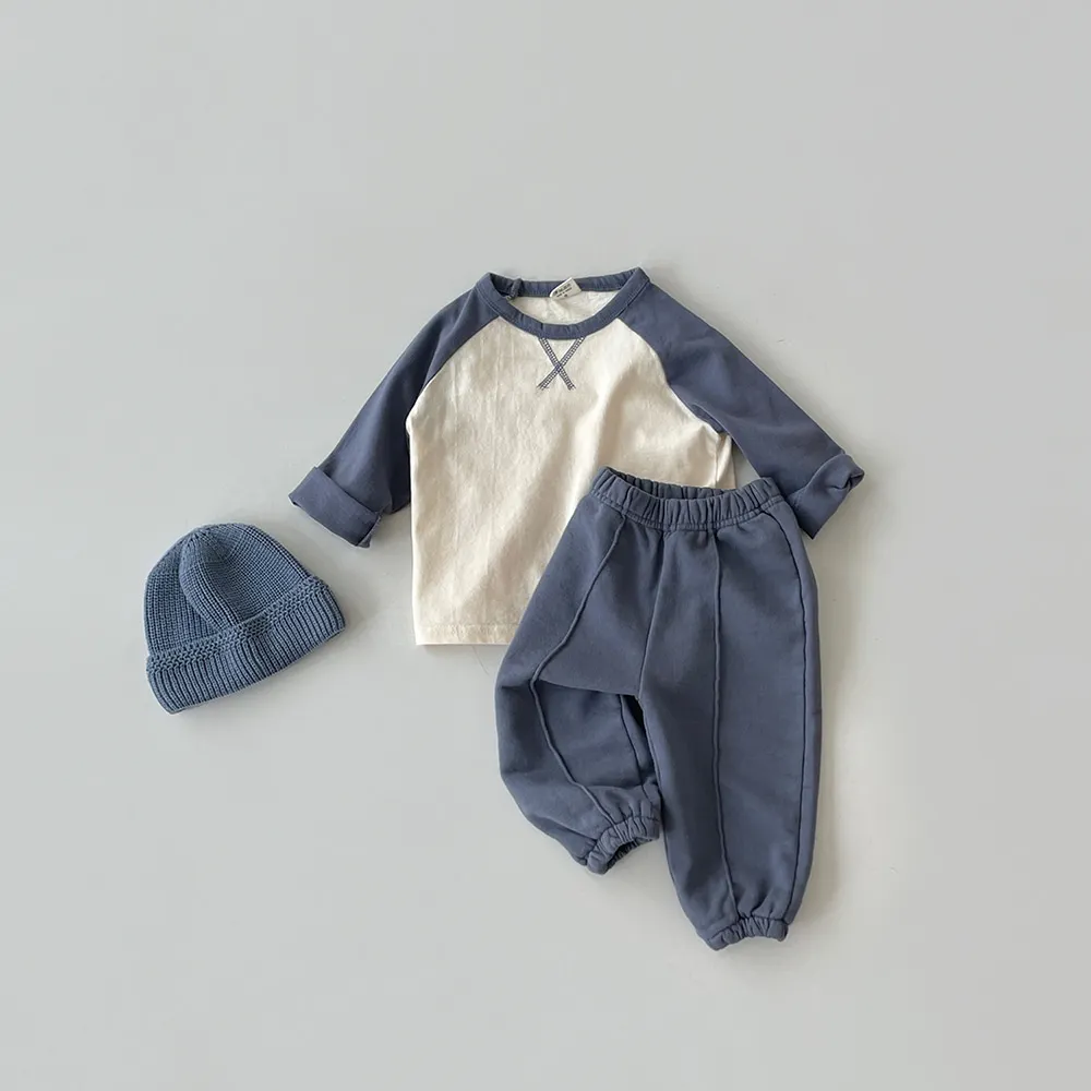 Autumn Children's Cotton Harlan Loose Baby Pants Solid Boys and Girls Casual Sports
