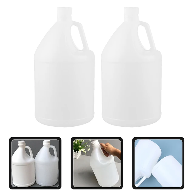 2 Pcs Plastic Pitcher Barrel Gallon Storage Bottle Milk Jugs Lid