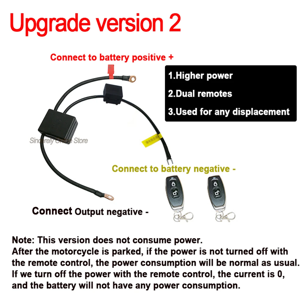 Motorcycle Battery Switches Wireless Remote Control Battery Disconnect