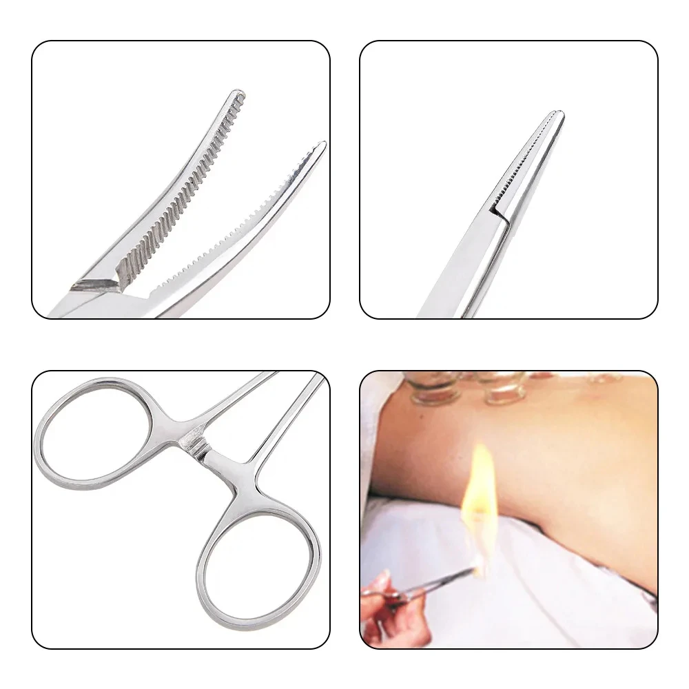 Hand Tool  Hemostatic Forceps Pet Hair Clamp Fishing Locking Pliers Epilation Tools Curved/Straight Tip Cutter Tool - 4