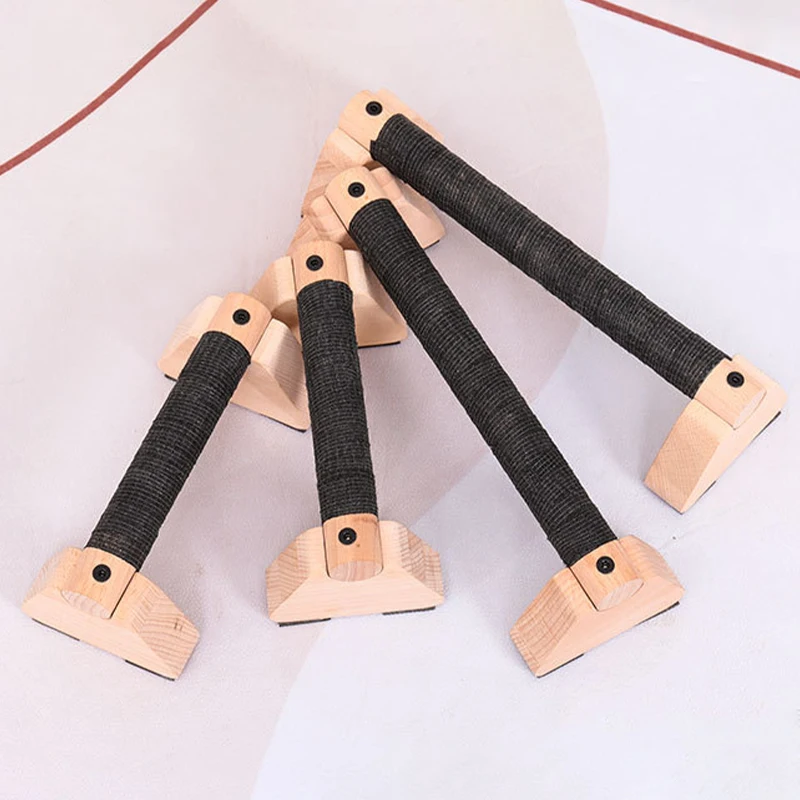 2Pcs Wooden Pull-Up Stand Handles Beech Wood Push-Up Bar for Calisthenics Home Gym Equipment Parallettes Training Bar