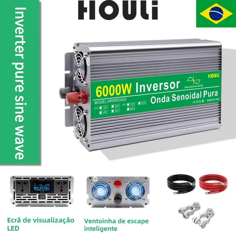Inverter Houli 12V 220V Inverter A Onda Sinusoidale Pura A Onda Pura 6000W 5000W 4000W 3000W Inverter Sinusoidale Pura 60Hz