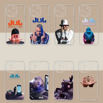 Coque de téléphone rapeur de France Jul, étui Transparent pour iPhone 11 12 13 14 15 16 Pro Max 7 8 Mini Plus SE X XS XR