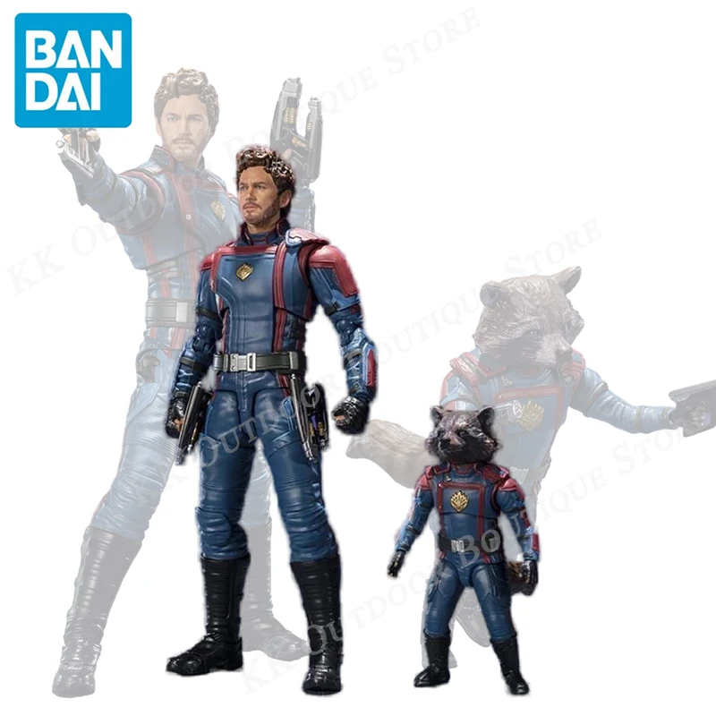 In Magazzino Originale Bandai Star Lord Rocket Raccoon Action Marvel Figure S.H.Figuarts Shf Guardians Of The Galaxy Model Toy Gifts