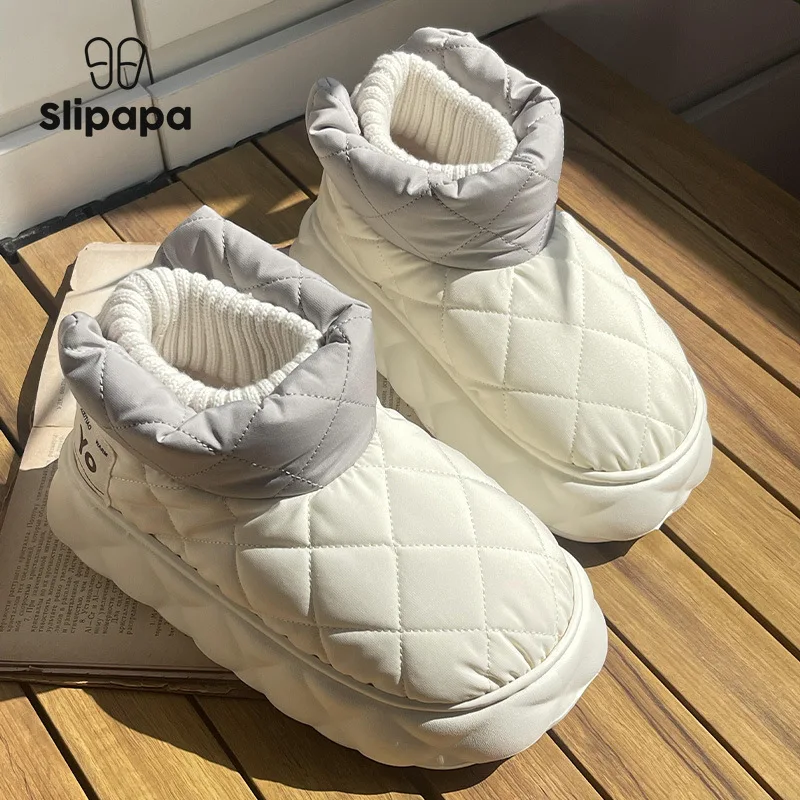 

New Plush Women's Cotton Shoes Winter Waterproof Boots Women Warm Thicken Plush Cotton Shoes Thick Bottom Platform Ankle Boots