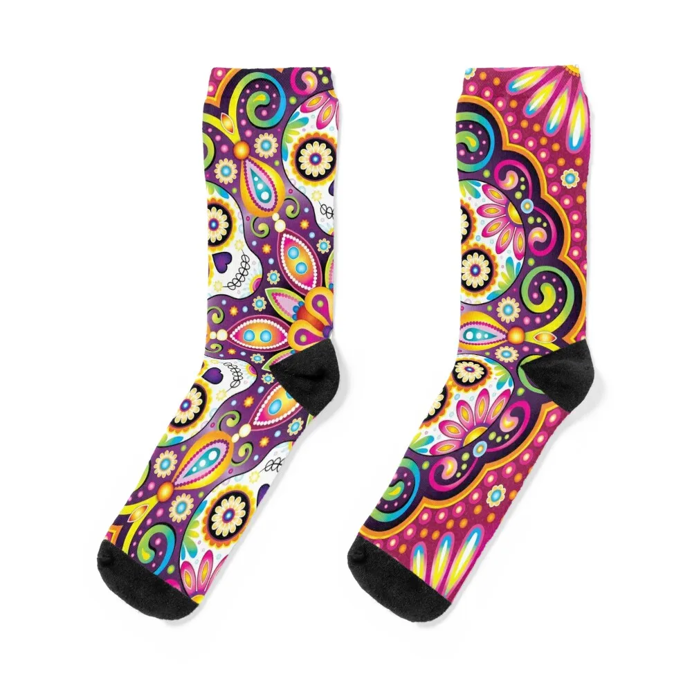 

Sugar Skull Mandala - Day of the Dead Mandala Art by Thaneeya McArdle Socks Running sport Socks Men Women's