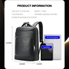BOPAI 2023 Natural Cowskin 100% Genuine Leather Men's Backpack Fashion Tourist Large Capacity School Bag Leather Laptop Backpack 6