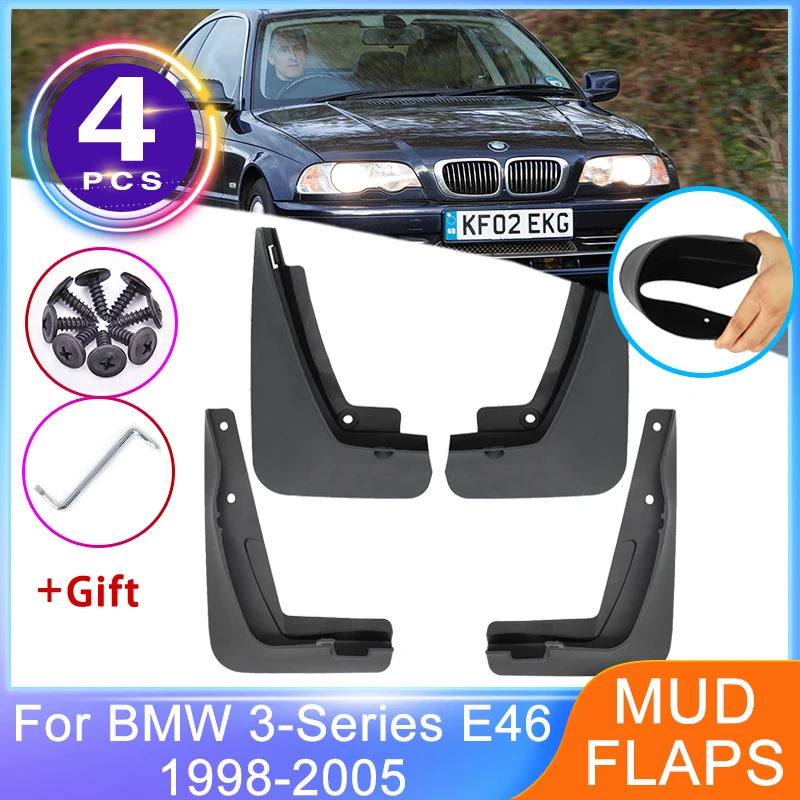 4x Mudguards For BMW 3 Series E46 1998 2005 Front Rear Fender Mudflaps Accessories Splash Guards Anti splash Mud Flaps Protector
