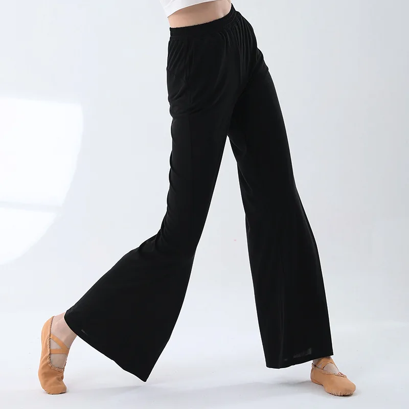 Wide Leg Pants Modal Fitness Yoga Pants Black Women Dance Ballet