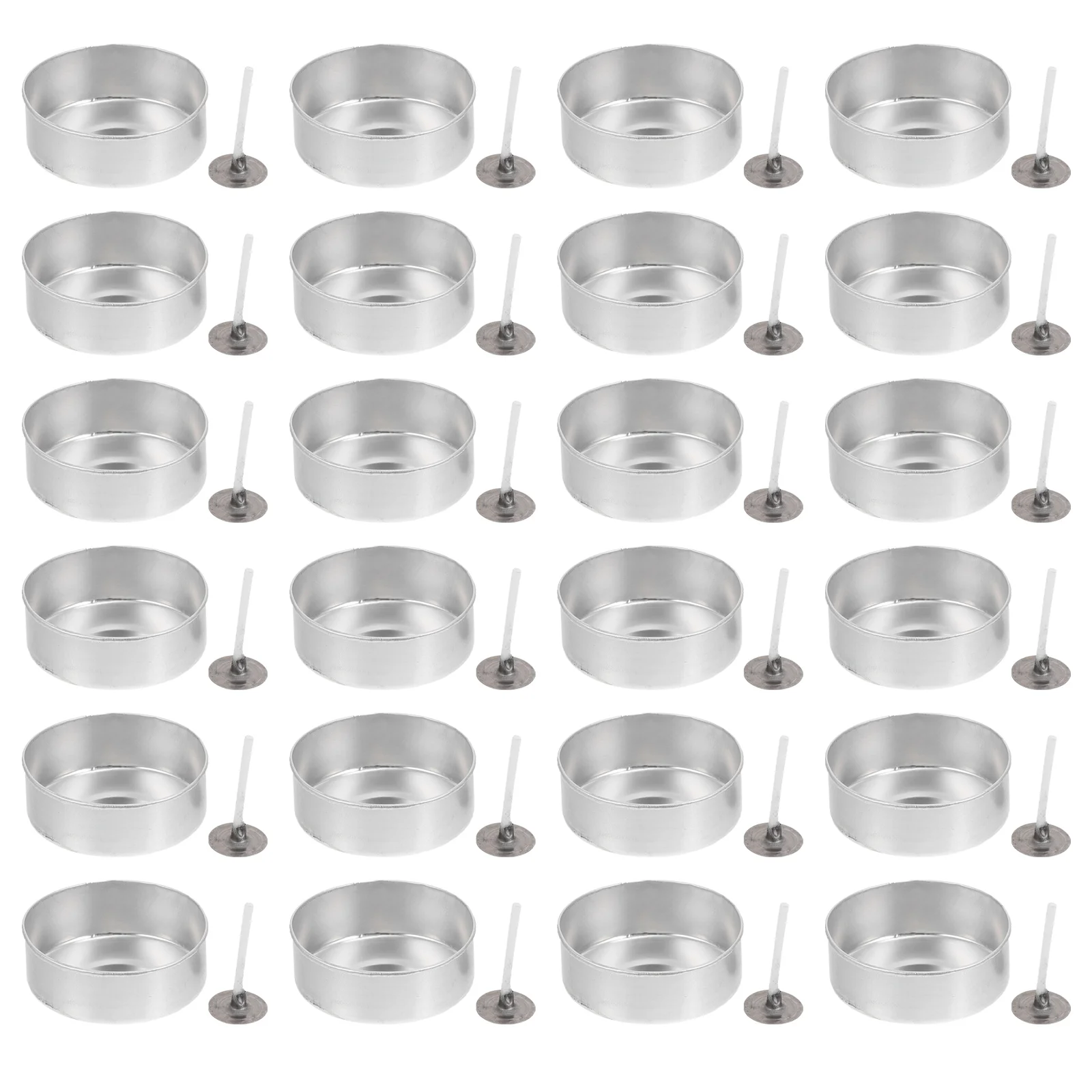 Aluminum Shell Wick Set Tea Light Holder Case Scented Supplies Diy Craft Storage Container Accessories Home 100 set
