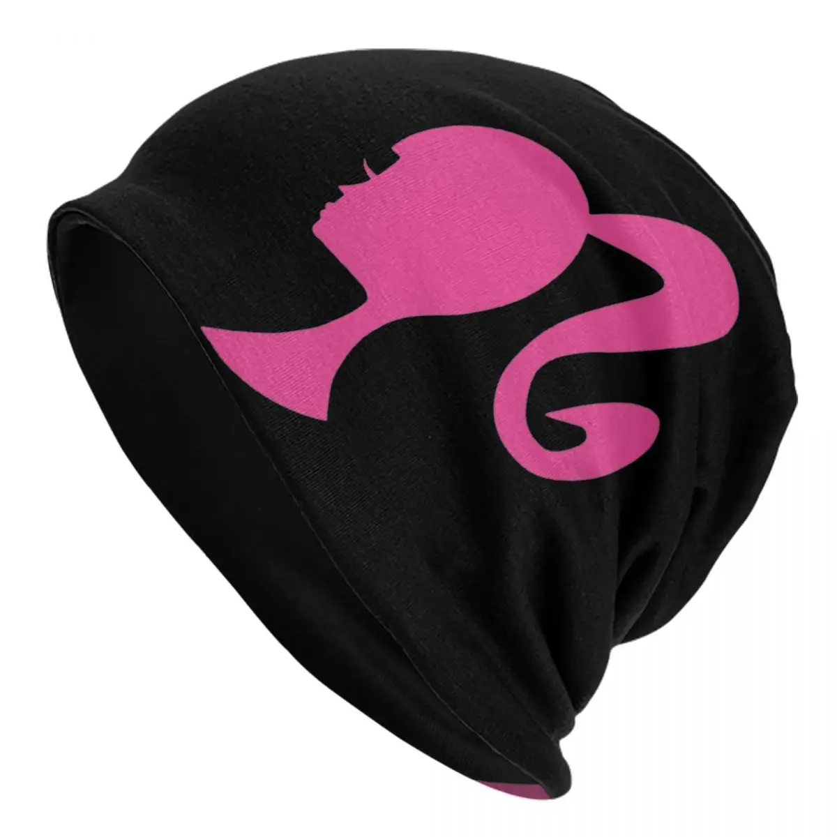 

Beauty Long Hair Pink Girl Barbi Bonnet Hats Knitted Hat Vintage Outdoor Skullies Beanies Hat Men's Women's Warm Head Wrap Caps
