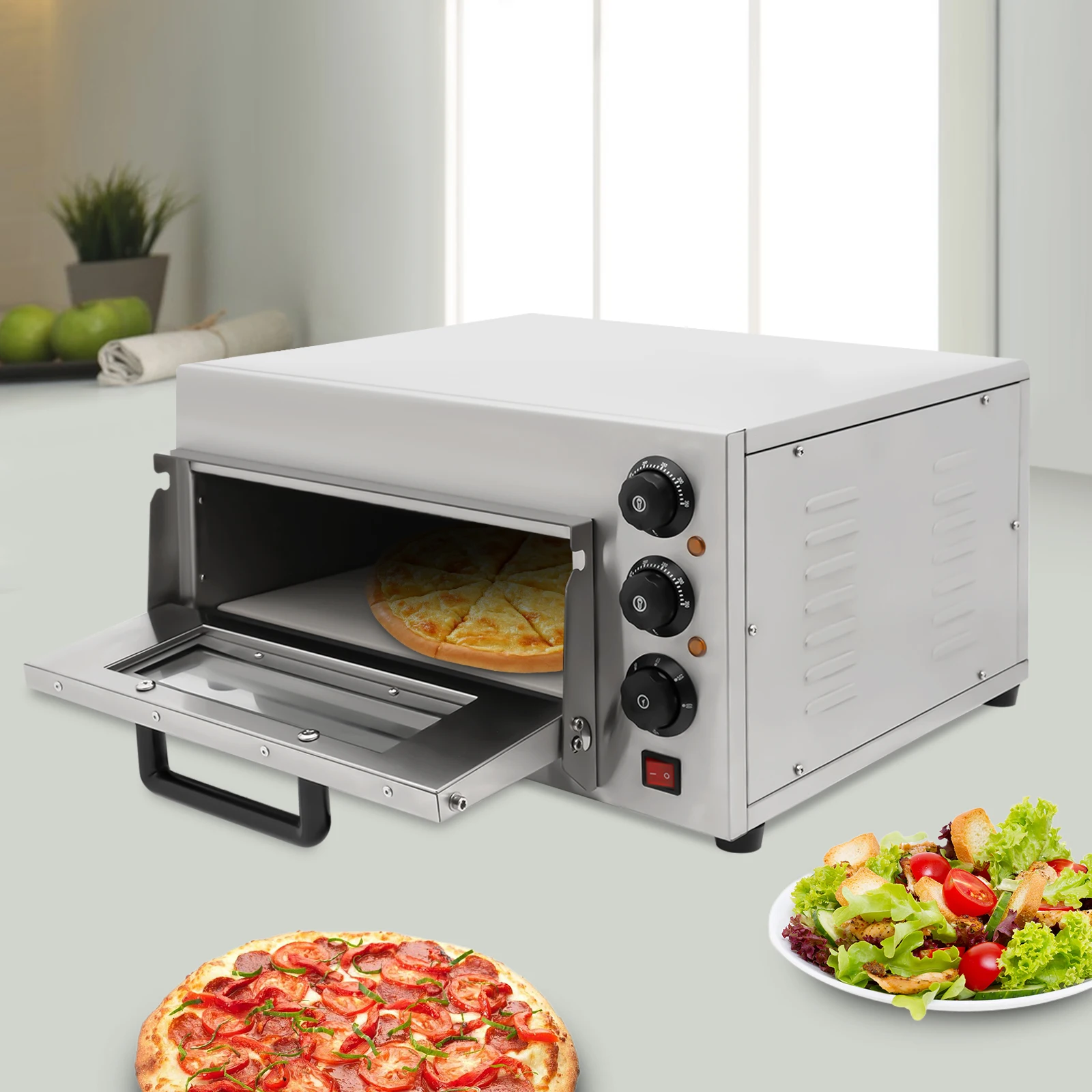 Countertop Microwave Ovens 0.0.7ft&sup3;, Removable Cordierite Slate Easy Clean Silver Color 1.3kW