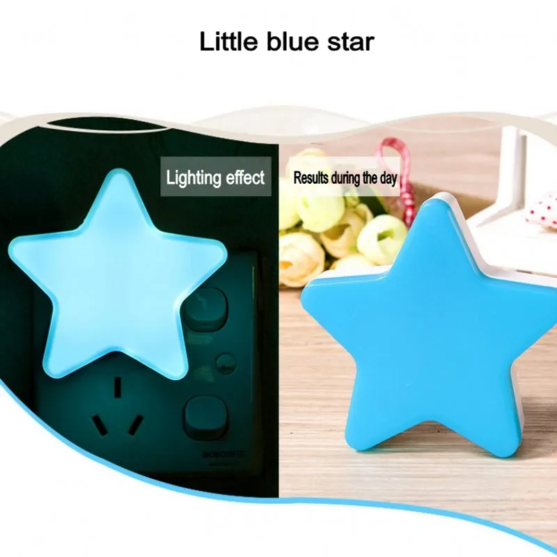 LED Intelligent Light Control Star Night Lights Socket Lamp US/EU Plug-in Light For Children's Bedroom Hallway Stairs Lighting battery night light Night Lights