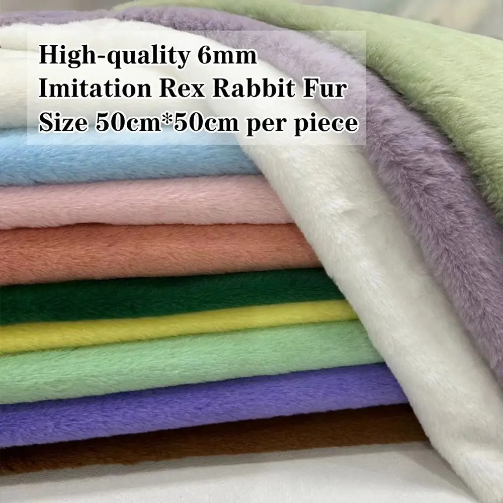 Luxurious Encrypted Thickened Faux Rabbit Fur Fabric - 50x50cm, Decorative Polyester Padding
