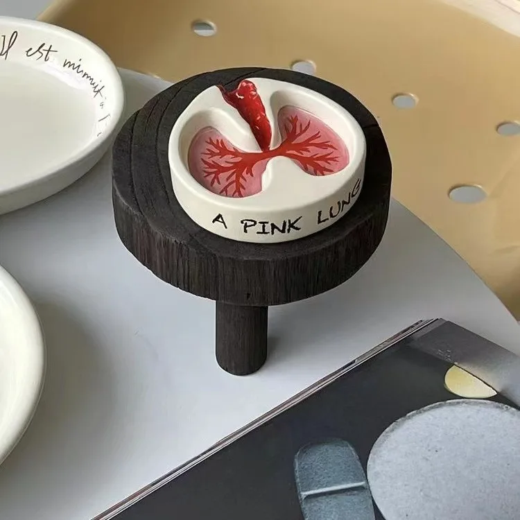 Pink Lung Ashtray Resin Funny Cool Desktop Cigarettes Smoking Cigar Ashtray Home Smokers Ash Tray Holder Creative Ashtrays Tray portable ashtray cigarettes ashtray silicone ashtray stainless steel ashtray metal ashtray ceramic ashtray