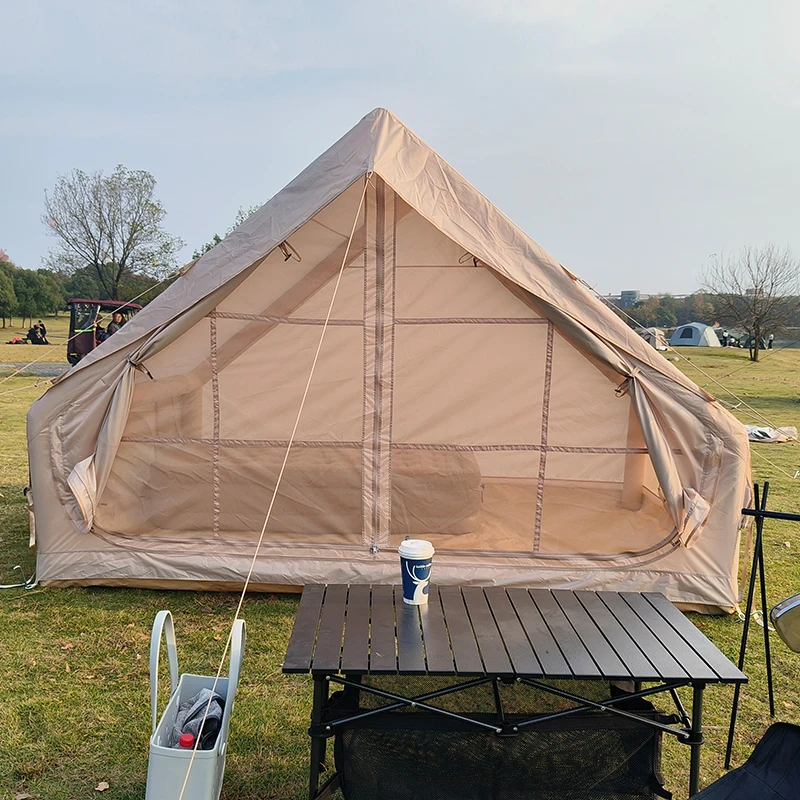 Waterproof UV Protection house 300D oxford Air Tent Outdoor lightweight portable Glamping 4-6 people Inflatable shape winterTent