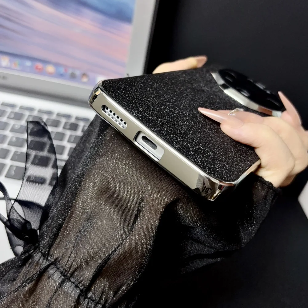 Luxury Glitter Shockproof Phone Case with Raised Camera Guard