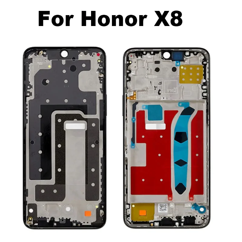 

Оригинальный ЖК-дисплей для Honor X8, передняя средняя рамка, лицевая панель, корпус шасси, Кнопка громкости, запасные части для фотографий, LX2,LX3