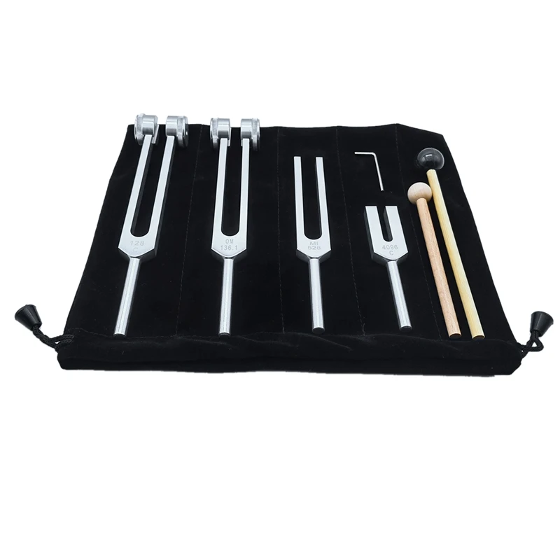 Tuning Fork Set(128Hz, OM 136.1Hz, MI 528Hz, 4096Hz) or (528C 528HZ ),For Healing Chakra,Sound Therapy,Reliever Stress 6