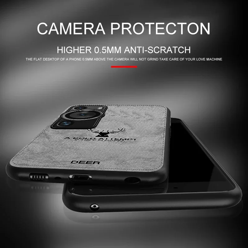 Deer Pattern Fabric Cloth Soft Case with Full Lens Protection