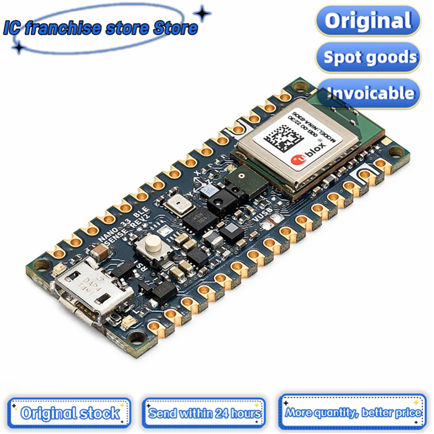 1PCS-LOT-ARDUINO-NANO-33-BLE-SENSE-REV2-ABX00069-Development-board ...