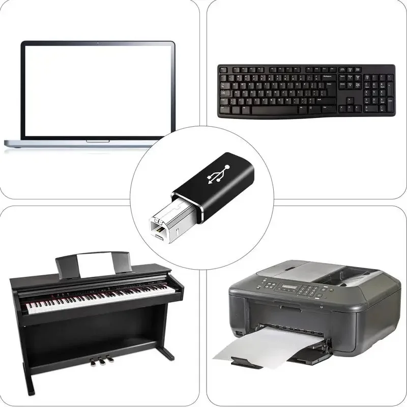 USB 2.0 Printer Adapter For Printer Hard Drive Base Fax Machine Scanner