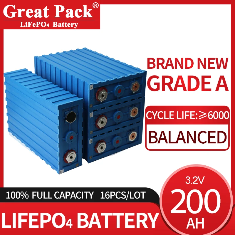 Solar Power Bank 16PCS 3.2V 200Ah Brand New Grade A LiFePO4 Battery