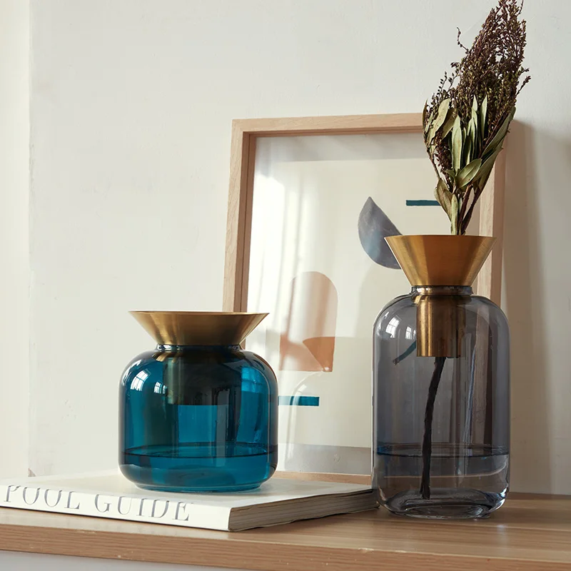

Emerald cold emerald vase high borosilicate glass floral arrangement ornaments Nordic Morandi living room home accessories