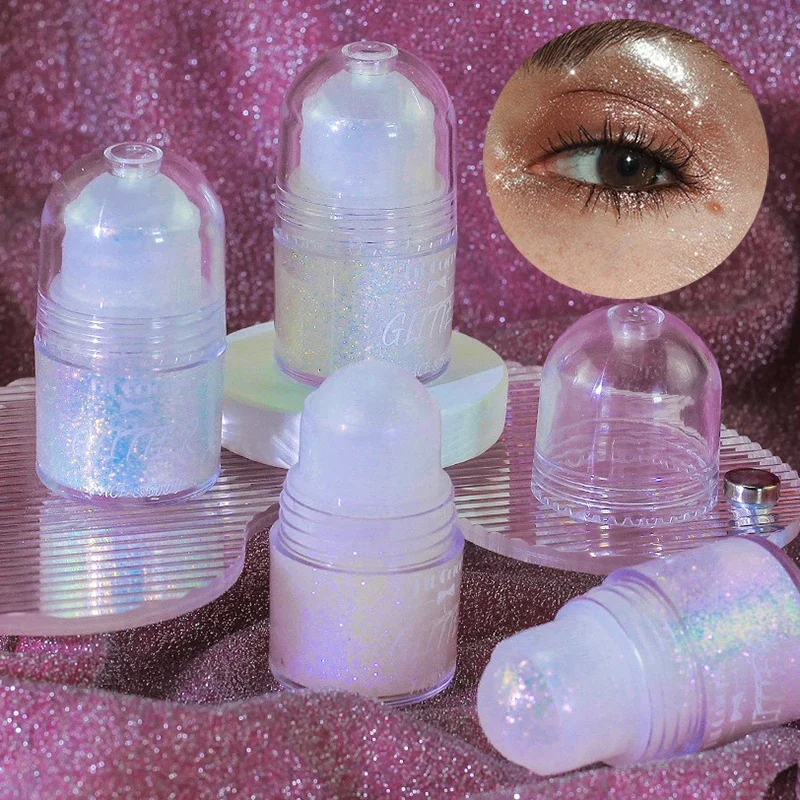 Rolling Sequins Glitter Gel Face Body Painting Shine Liquid Green White Pearl Gloss Eye Shadow Brighten Stage Makeup Decoration 4