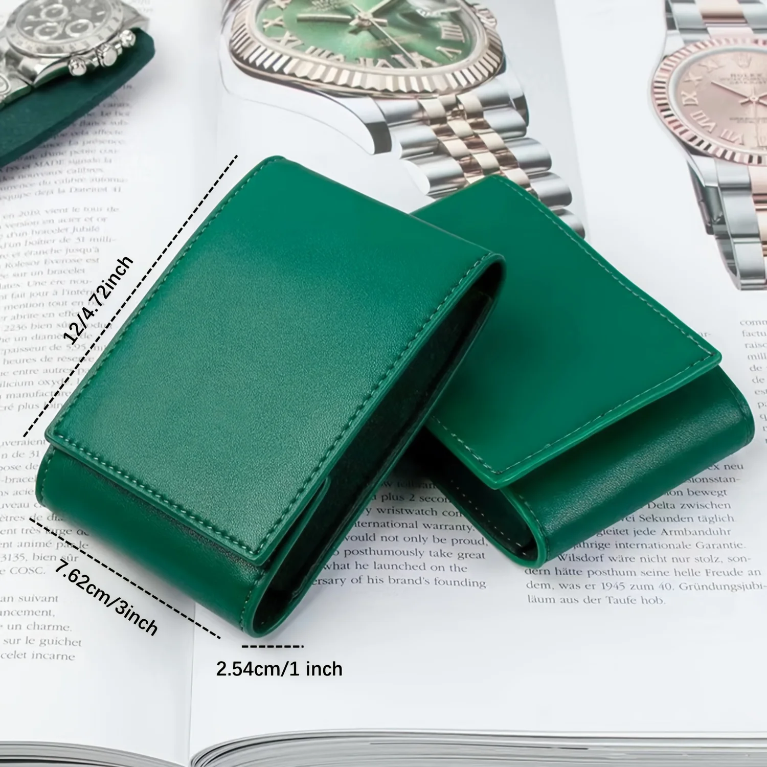 Travel Watch Organizer | High-End Portable Green Travel Watch Storage Bag with Secure S... - SKU TWSB1540 - UGI Packaging