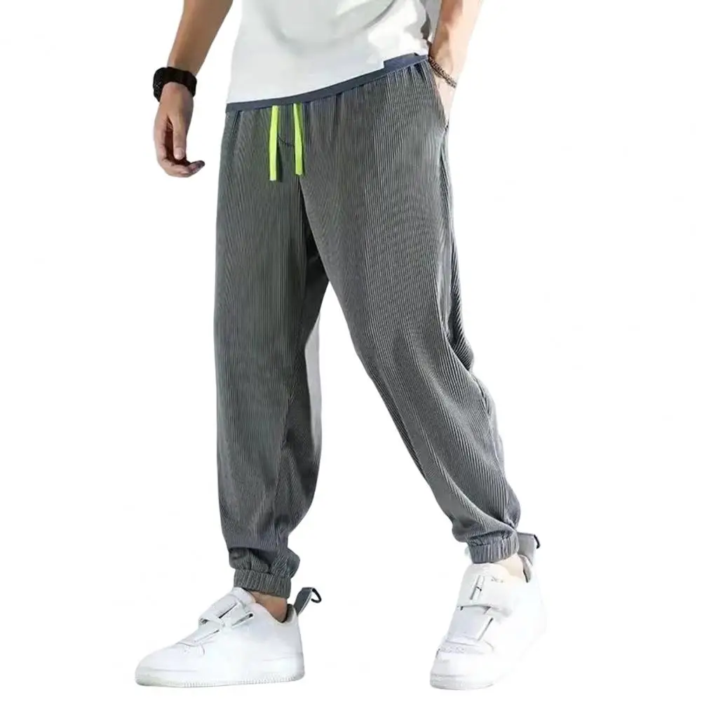 

Stylish Loose Trousers Mid-rise 3D Cutting Sports Pants Summer Wide Leg Thin Jogging Pants